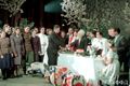 Председатель колхоза имени Гастелло Минского района М. Володько приветствует Александра Ильинского после просмотра спектакля «Алазанская долина» К. Губаревича в театре имени Я.Коласа. 2 февраля 1953 г., г. Витебск